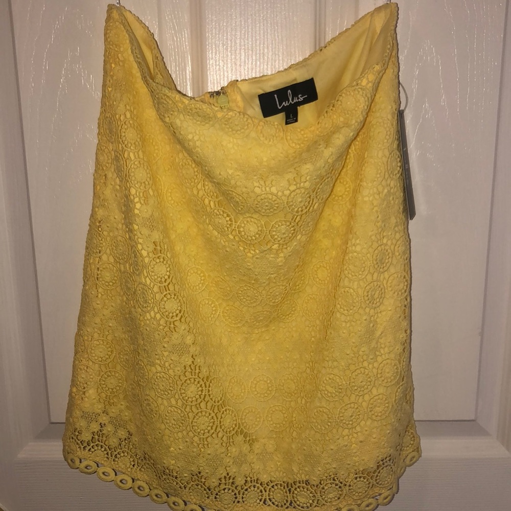 Yellow crochet skirt